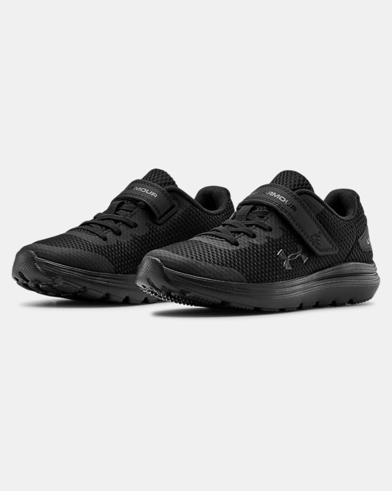 Pre-School UA Surge 2 AC Running Shoes, Black, pdpMainDesktop image number 3